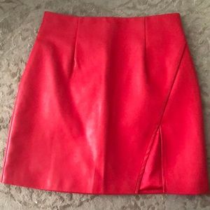 Forever 21 Red faux leather skirt